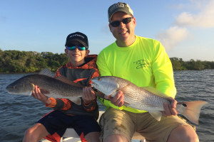 red drum double catch in mosquito lagoon fl