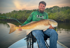 giant redfish on fly mosquito lagoon